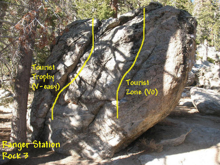 Photo/topo for Ranger Station Rock 3, Tramway. <br>