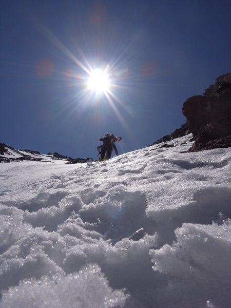 Steep snow above Thumb Rock (5-23-09).