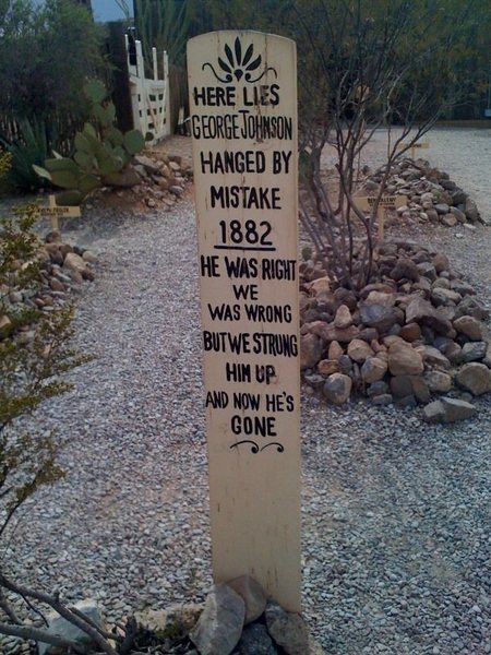 Typical headstone, Boothill Graveyard