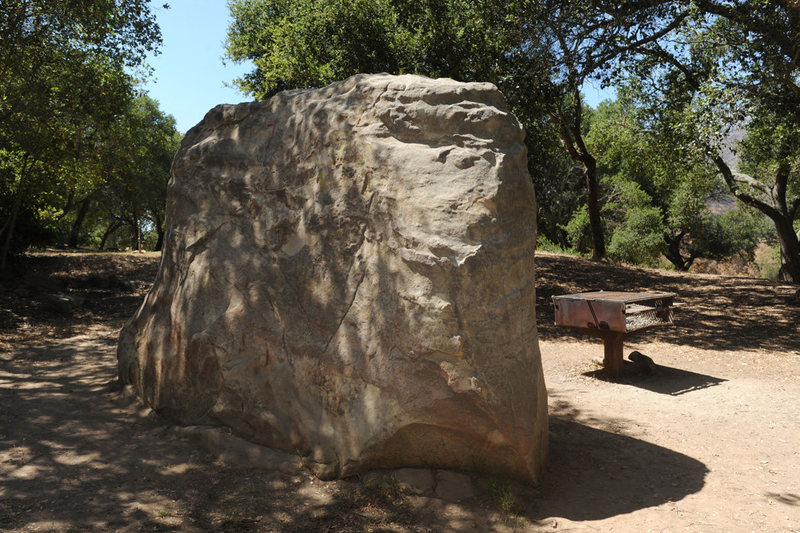 East arete and South Face of the Barbeque Boulder