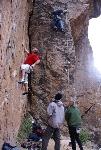 John Bachar on Stealin. I think this was around September or October 2008. What a pleasure it was to climb with John and Paola. We really miss him.