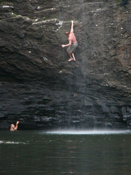Climber at the falls