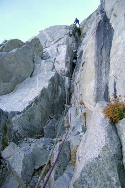 Romain Descends Back To Middle Palisade Glacier After Climbing On Norman Clyde Peak This