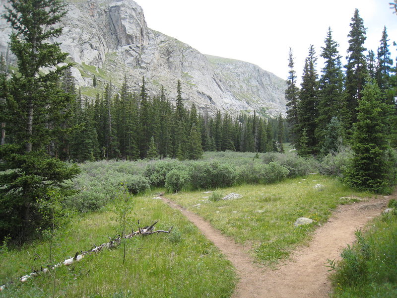 Turn off of the Chicago Lakes Trail here to access the Area A boulders.
