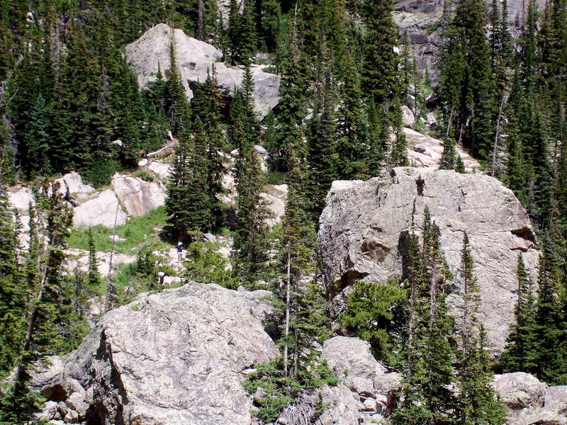 Large, kind flowing chunks of granite, Emerald Lake, RMNP.
