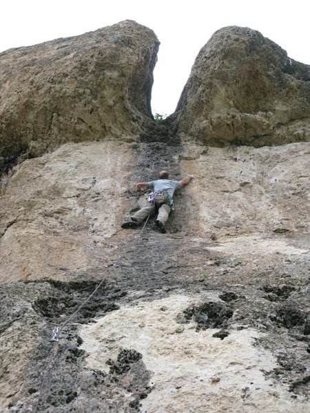 In the upper steep section, zeroing in on the Beer Bong