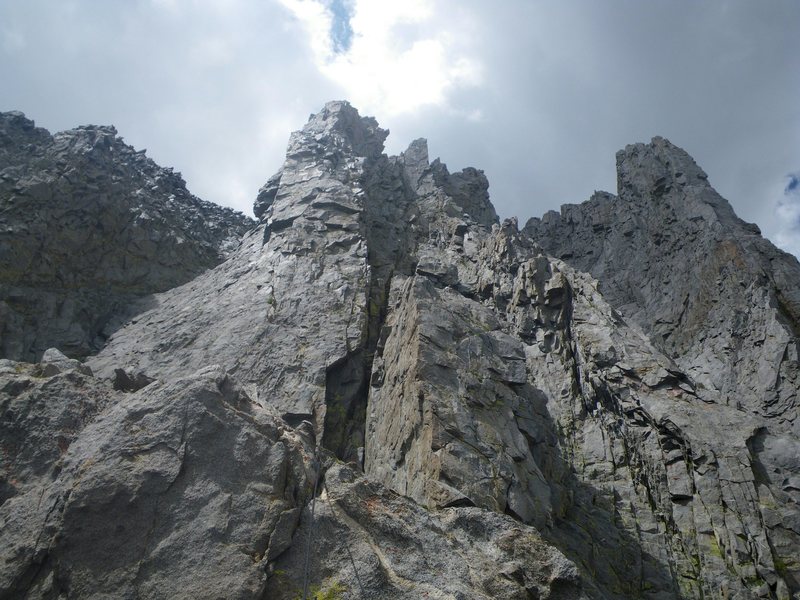 Pitch 6. Look closely, you'll see me in there setting up a belay. <br>
<br>
Beta: Opportunities abound to set your belay stations where they're protected from rockfall. (photo: s.b.)