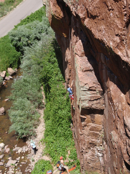 Chirs working his way up the lower seem on Under Siege.