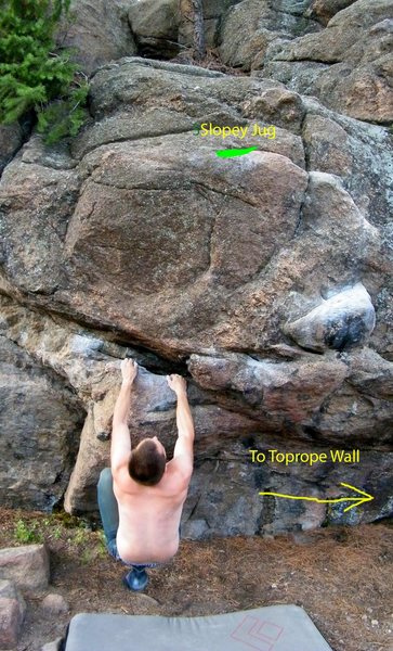Start on the hold my hands are on, dyno to the hold highlighted in green.