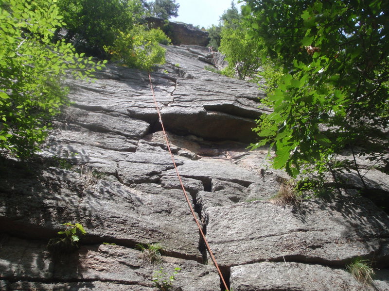 Wrist.  <br>
<br>
Bring a large piece to protect the layback crux (large crack seen beneath the leader).