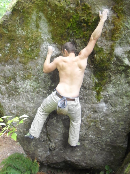 Sticking the crux move.