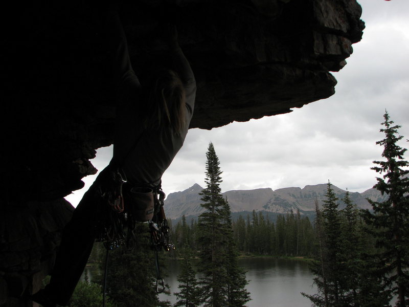 Some rude moves to start off with. Fehr lake and a rude mountain named Hayden in the background