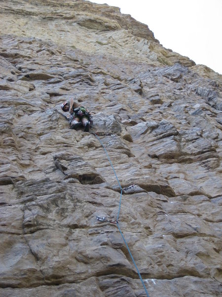 Chris leading the 100ft p1. 
