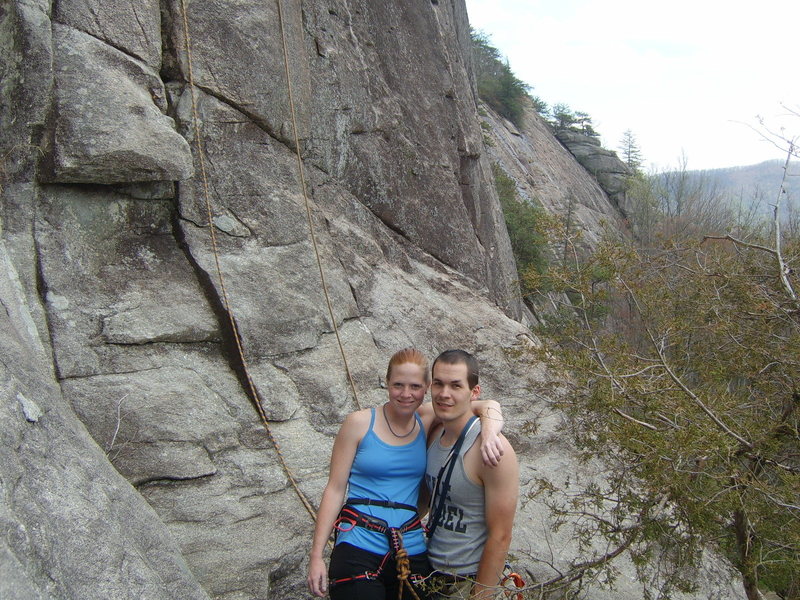 Mary and I at the base of one of our favorite crags, Unfinished Concerto at Looking Glass.