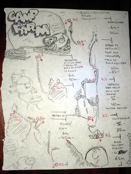 Photo of the Topo for Camp Farm, from Daniel's refugio.