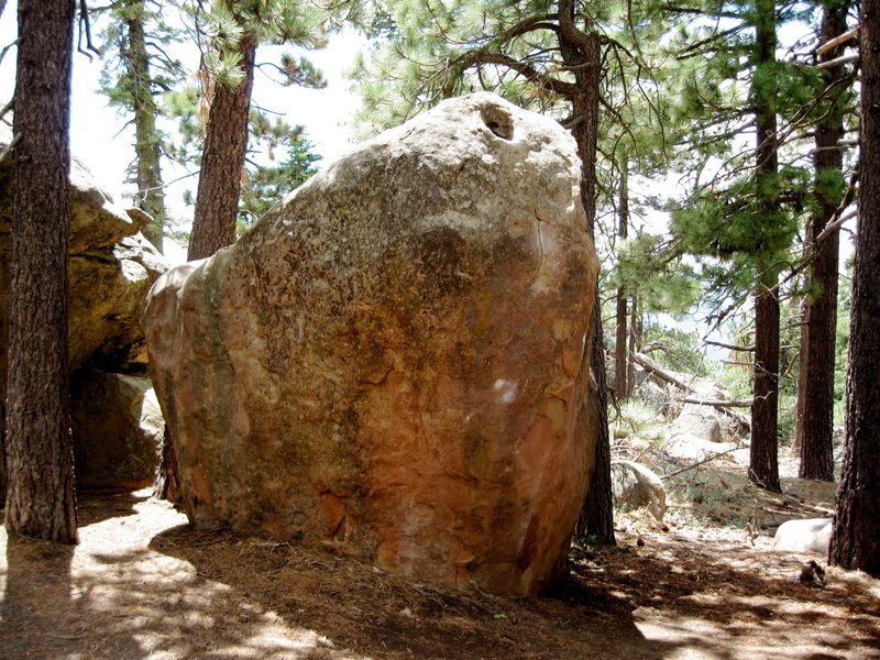 Dirt Bowl begins a couple of feet to the left of the arete with the chalked holds.