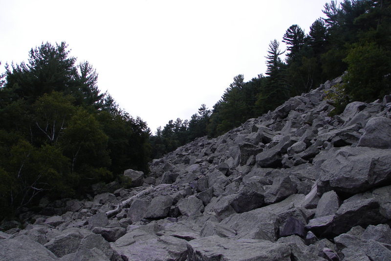 The Slant boulder field from below.