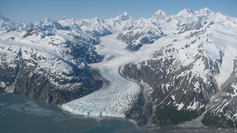 A shot of Margerie Glacier and Mount Fairweather