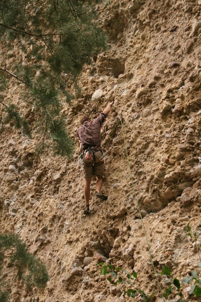 midway up, gets steeper as you go