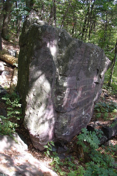 Rhoad Rage climbs corner of boulder on left.