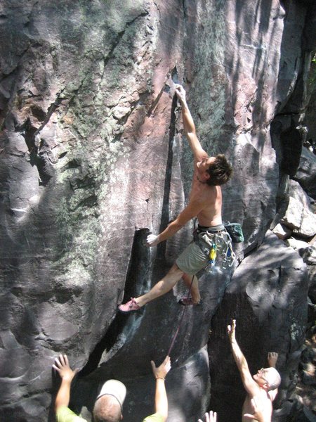 Almost sticking the crux on All the Way, back in 2006. 