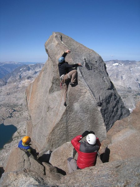 Cory leading the summit block on Thunderbolt Peak