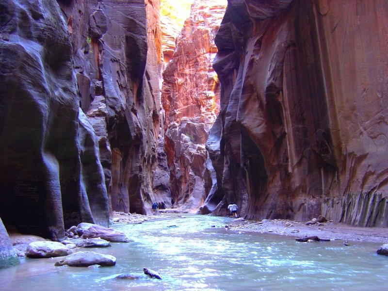 Hiking in the narrows, September 2004.