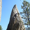 Tent Peg, first "Needles" route with the vultures circling in.<br>
<br>
- photo by Tara Reed.