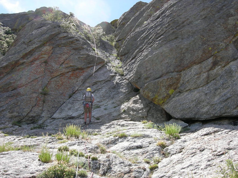 A double rope rappel.