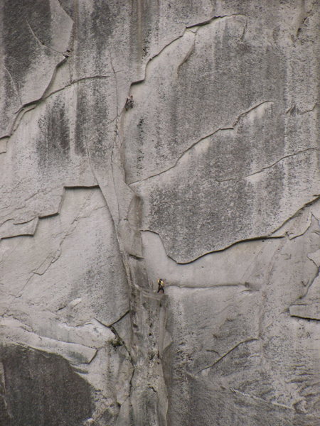 Carl belaying Keith on the Sword of Damacles