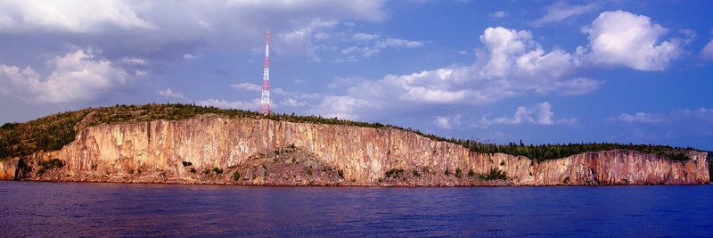 Late morning view of Palisade Head from the Lake (Jim Craighead's sailboat). September 2009.