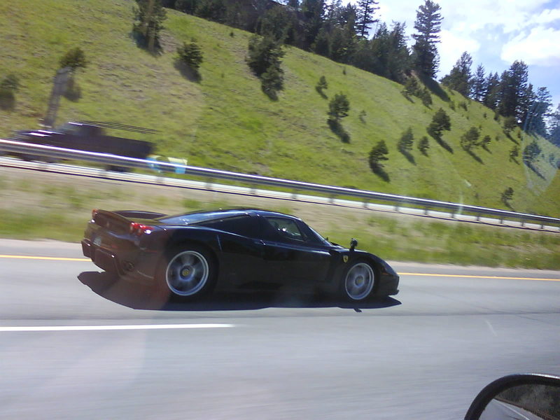 Enzo Ferrari<br>
$643,330 car ,only 400 exist<br>
saw this one going up I-70 near idaho springs.