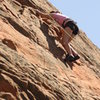 Samantha on another climb at Red Rocks. 