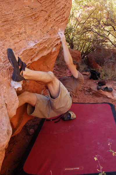 Working the crux on sloping seconds