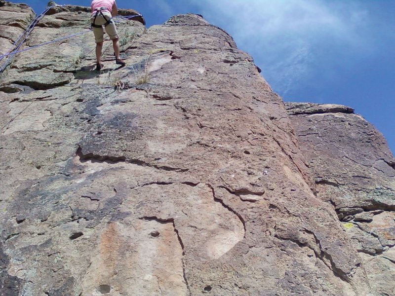 The Knob route heads up the Arete.