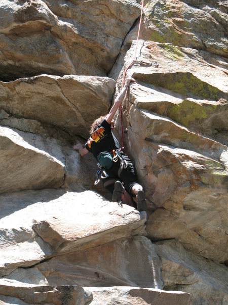 Howdy Doody Time -- a tricky 11b on Dude's Crag in Golden Gate State Park, CO. June 2008.