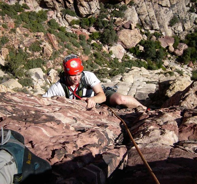 Coming over the headwall to the second belay.