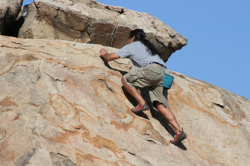 Al on Joe Browns Helmet. His first time on this climb. Nice on sight for him.