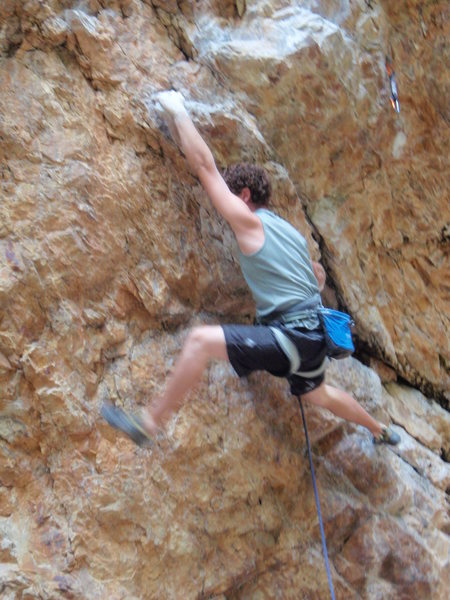 Big Cottonwood Canyon.  <br>
Right Pile, 5.11d.  <br>
Summer 2008.
