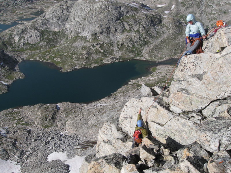 Lindsey Bosworth topping out on the NW Buttress.