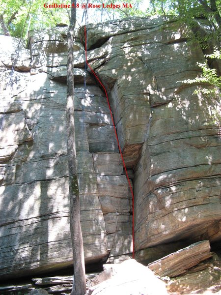 The Guillotine line. The crack to left of this is the start for "Marie Antoinette".