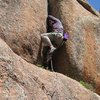 I tagged along as Ben and Rob were developing a new offwidth in the central formation.  Getting off the ledge proved impossible.  The route was named (appropriately) 'The Gelding Years'.  My voice is now a little higher....