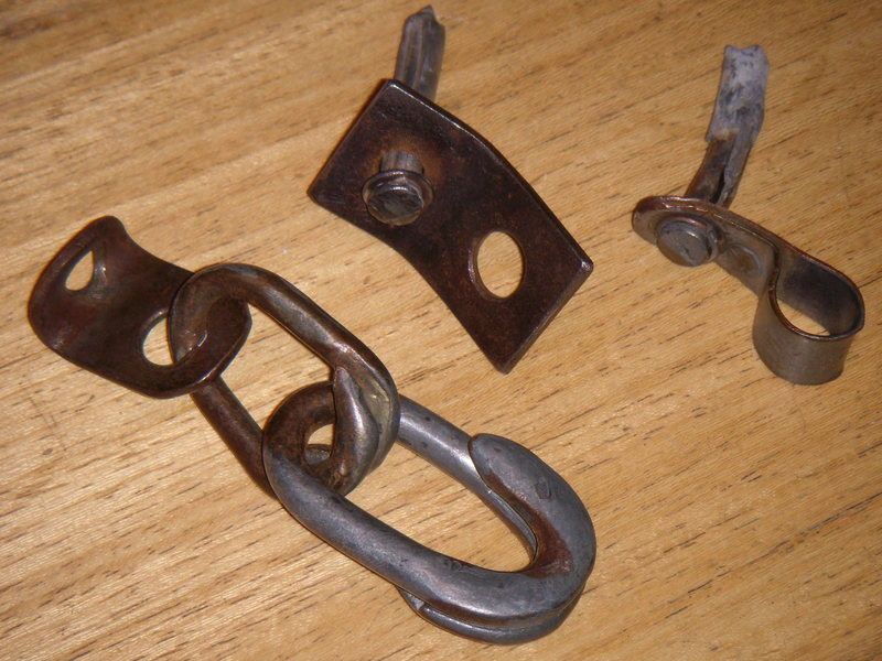 historic bolt hangers,<br>
climbing gear