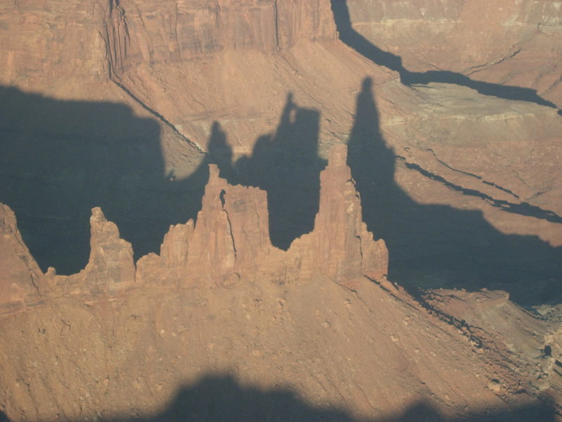 Washer Woman and Monster Tower taken from the air in a Cessna 182.