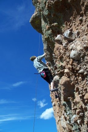 Charlie Magill works his way up Pirate in Paradise (5.11a).