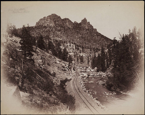 William Henry Jackson photo of Cathedral Spires circa 1880s. Pretty cool. See here for more: http://www.flickr.com/search/?q=colorado&w=23948320%40N05&ss=2&z=m