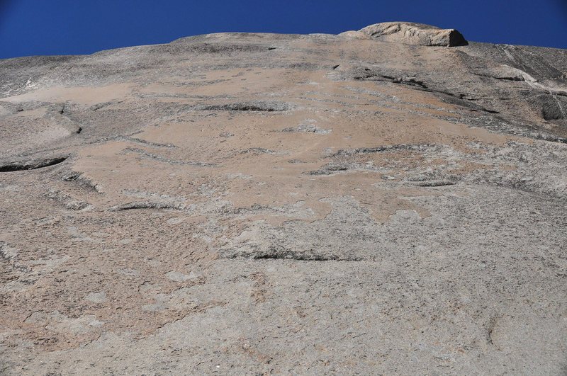 Looking up at the slippery blankness.