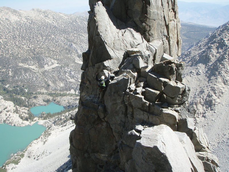 End of pinnacle traverse, just after long 4th class section.