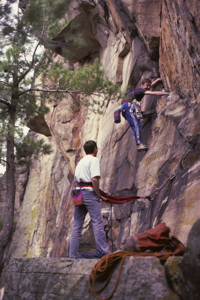 John Yaworsky leading right side of Hell Wall (?) 1985