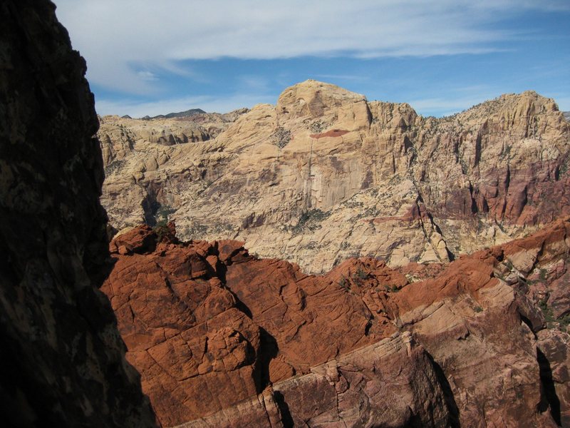 A view of upper Brownstone Wall, and Bridge Mt. from midway up Birdhunter Buttress.<br>
<br>
10/20/09